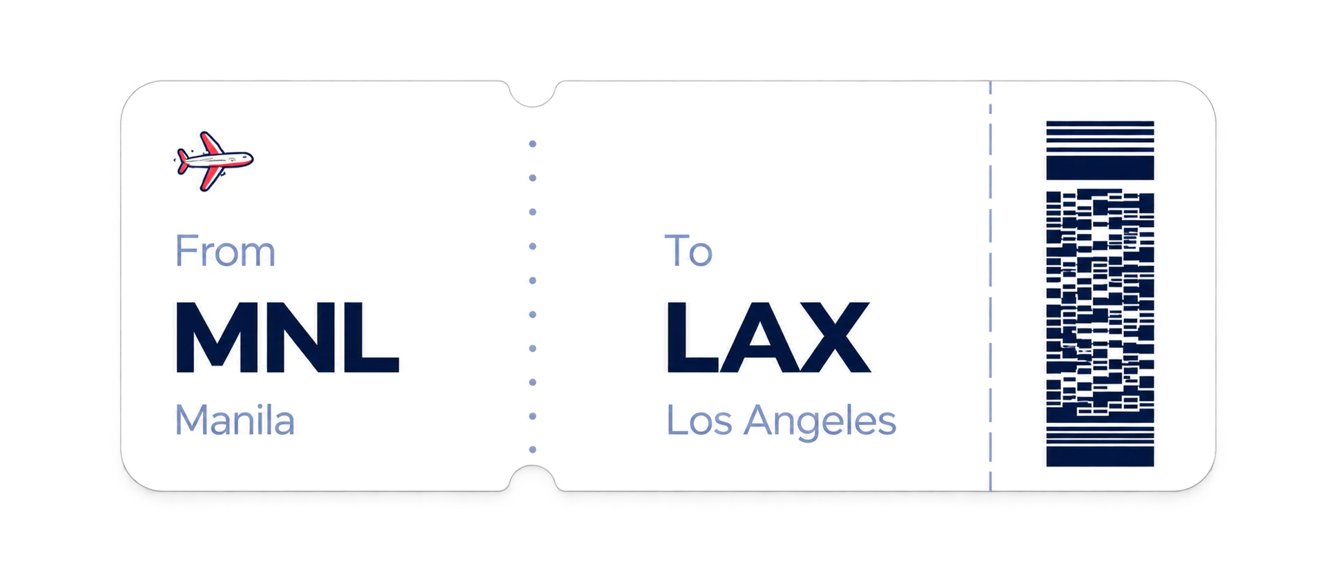 Boarding pass from Manila MNL to Los Angeles LAX